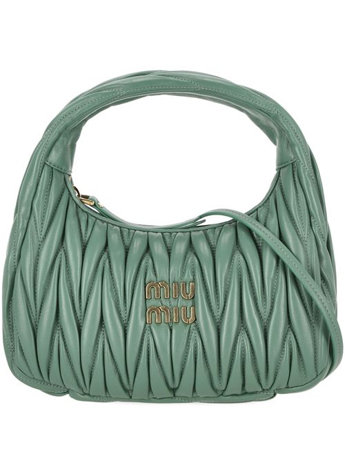 Sage green matelassé bag Miu Miu | 5BC125V-OOYN88F0092